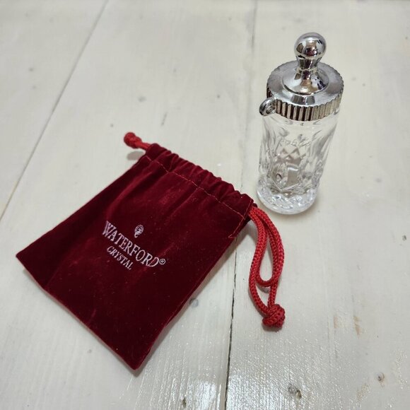 Vintage Waterford Crystal “Baby’s First Christmas” Baby‎ Bottle w/ Velvet Bag - Picture 2 of 12